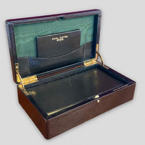 Finnigans Leather Bound Royal Auction Bridge Gaming Box image-1