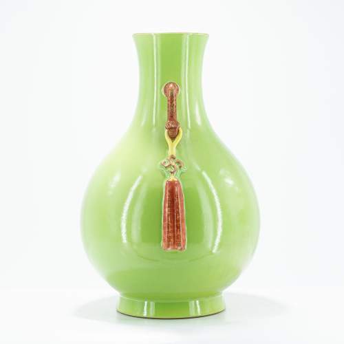 Fine Quality Large Chinese Green Glazed Pear Shaped Vase image-2