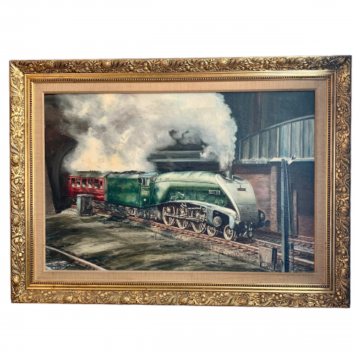 Original Oil Painting of Streamlined Pacific 60017 Silver Fox image-1