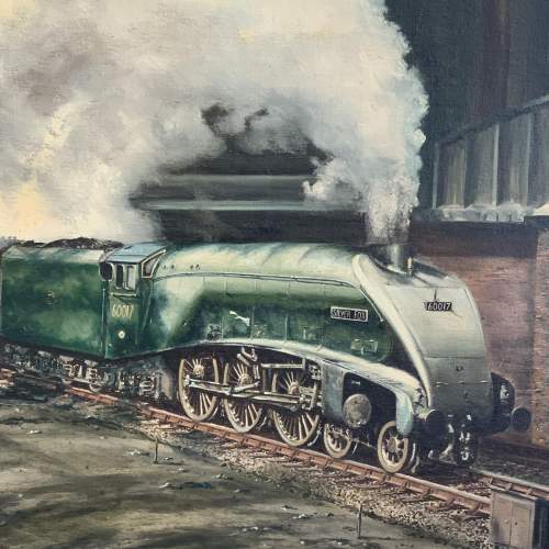 Original Oil Painting of Streamlined Pacific 60017 Silver Fox image-2