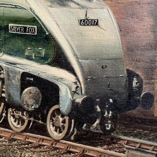 Original Oil Painting of Streamlined Pacific 60017 Silver Fox image-3