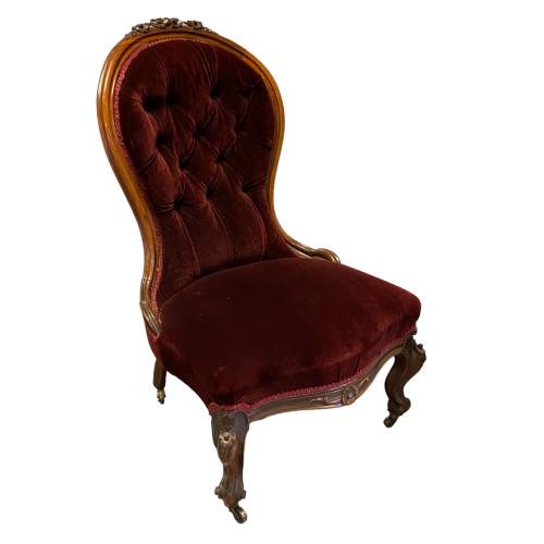 Victorian Mahogany Framed Nursing Chair image-1