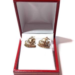 Viking Ship Gold Earrings