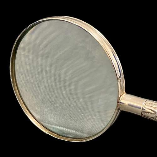 Antique Silver Rim Magnifying Glass image-2