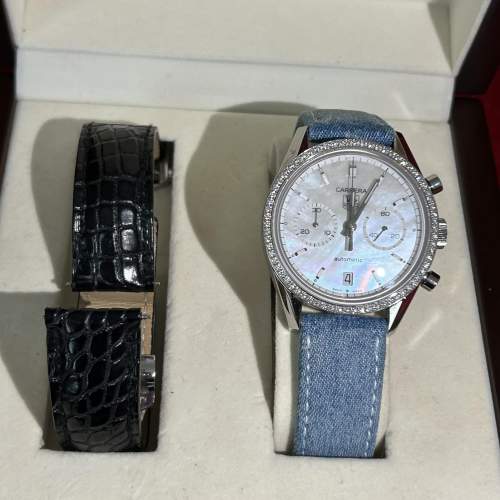 Tag Heuer Carrera Automatic Diamond set Chronograph Watch & Box image-2