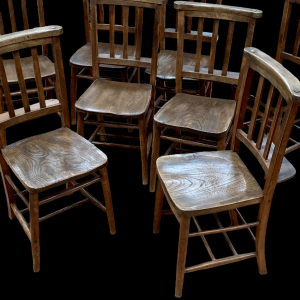 Set of Ten Vintage Chapel Chairs
