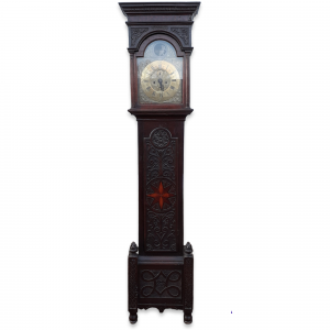 19th Century Longcase Clock With Unusual Moving Figurine Movement