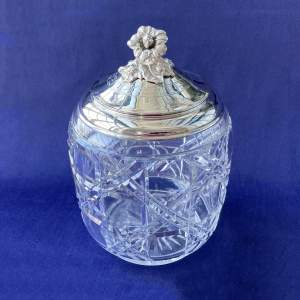 Silver Mounted Cut Glass Sugar Cannister by Jean-Francois Veyrat