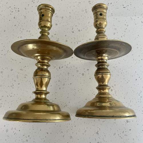 Pair of Georgian Brass Candlesticks image-2