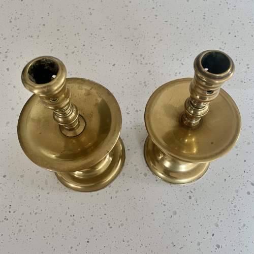 Pair of Georgian Brass Candlesticks image-3
