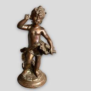 19th Century Bronze Figure of a Girl