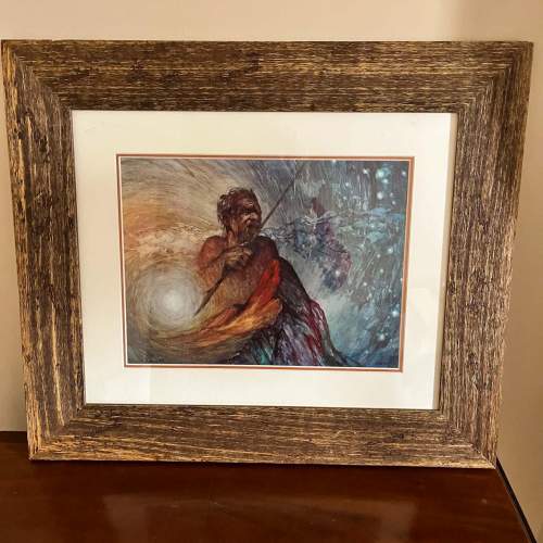 Framed Art Print of Aboriginal Star Gazer by Ainslie Roberts image-1