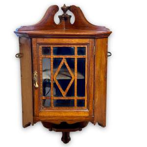 Small Victorian Walnut Hanging Corner Cupboard