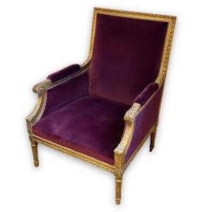 Large 19th Century Carved Gilt Wood Armchair