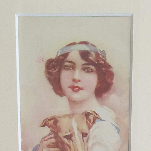 Framed Original 1920s Postcard by Italian Artist Aleardo Terzi image-4