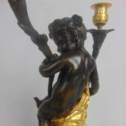 19th Century Bronze Cherub Candelabra image-6