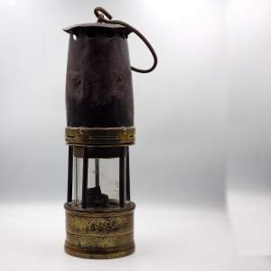 Antique 19th Century Mining Safety Lamp Miners Lamp