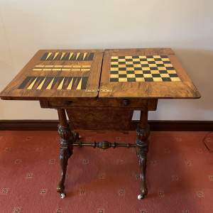 A Good Quality Victorian Burr Walnut Work Games Table