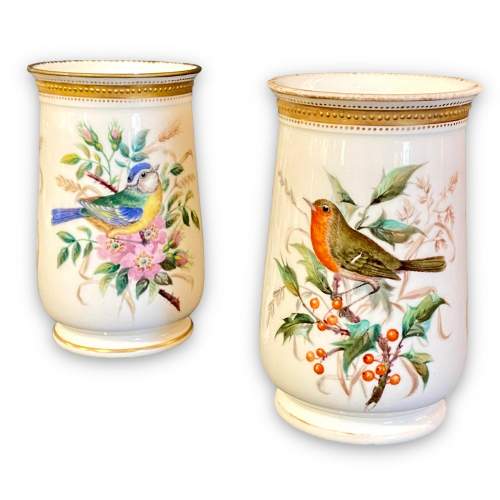 Pair of 19th Century John Hopewell Royal Worcester Vases image-1