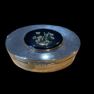 A Beautiful Oval Silver Trinket Box 925
