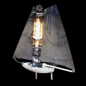 Art Deco 1930s Bunting Chrome Yacht Fire Electric Lamp