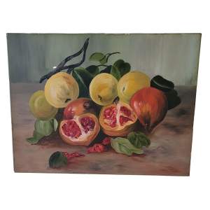 Still Life Oil on Canvas - unframed signed - early 20th Century