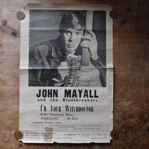 John Mayall Original 1965 I'm Your Witch Doctor Promo Poster