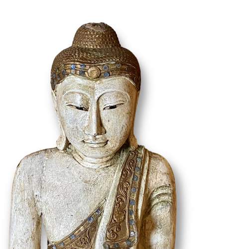 Large Rare Wooden Buddha image-2