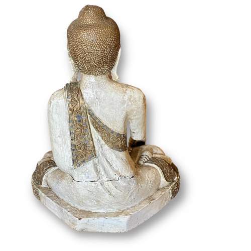 Large Rare Wooden Buddha image-5
