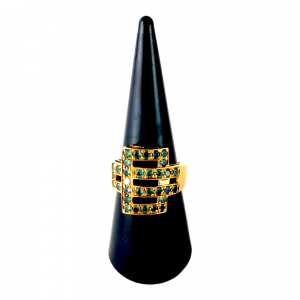 Attractive and Unusual Design Gold Sapphire Diamond Ring