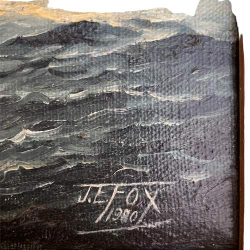 Four Masted Sailing Ship Oil on Canvas signed J E Fox 1980 image-4