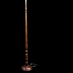 Antique Early 20th Century Tall Oak Standard Lamp