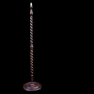Antique Early 20th Century Barleytwist Oak Standard Lamp