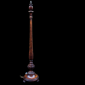 Antique Early 20th Century Fine Mottled Walnut Standard Lamp