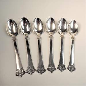 Mid Century Silver Demitasse Spoons by Norwegian Magnus Aase