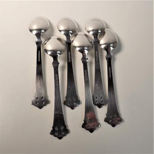 Mid Century Silver Demitasse Spoons by Norwegian Magnus Aase image-3