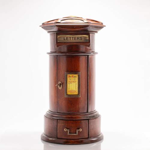 Vintage Country House Style Mahogany Table Top Post Box image-1