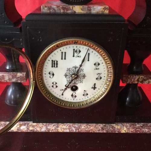 Edwardian Slate and Marble Clock image-4