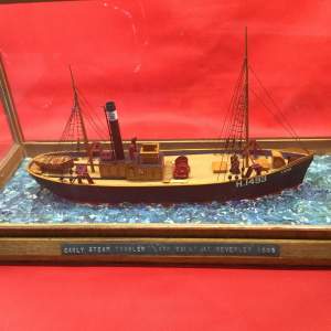 Glass Cased Model of the Steam Trawler Lark