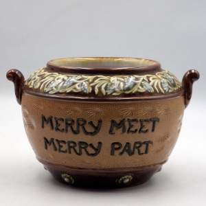 Doulton Lambeth 19th Century Motto Ware Merry Meet Bowl