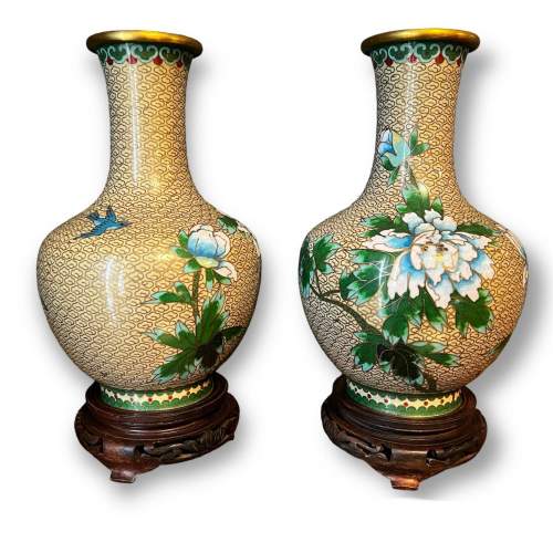 Pair of Cloisonné Vases image-1