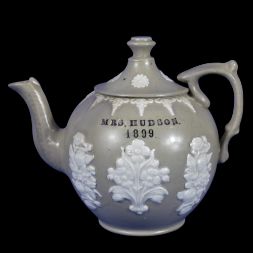 Victorian Bargeware Teapot - Applied Decoration - Mrs Hudson 1899 image-1