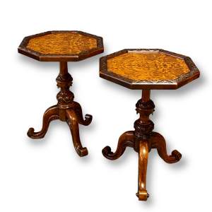 Pair of Victorian Burr Walnut Occasional Tables