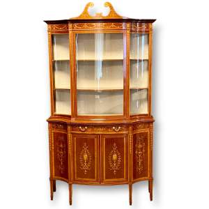 Exhibition Quality Marquetry and Penwork Display Cabinet
