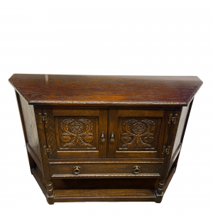 Jaycee Jacobean style Oak Canted Cabinet