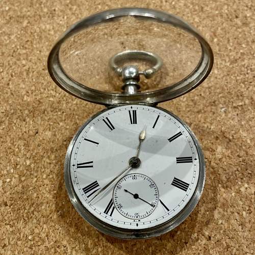 1900 Silver Pair Cased Fusee Pocket Watch image-2