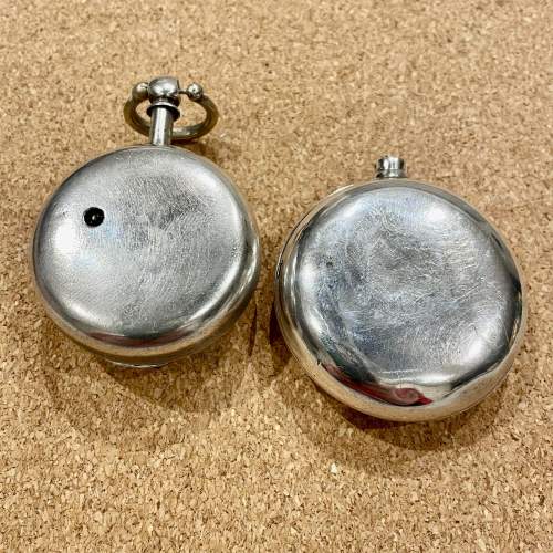 1900 Silver Pair Cased Fusee Pocket Watch image-6