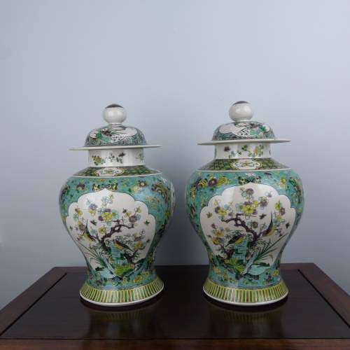 Superb Pair of 19th Century Chinese Biscuit Porcelain Vases image-3