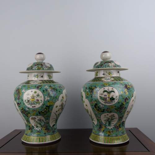 Superb Pair of 19th Century Chinese Biscuit Porcelain Vases image-4