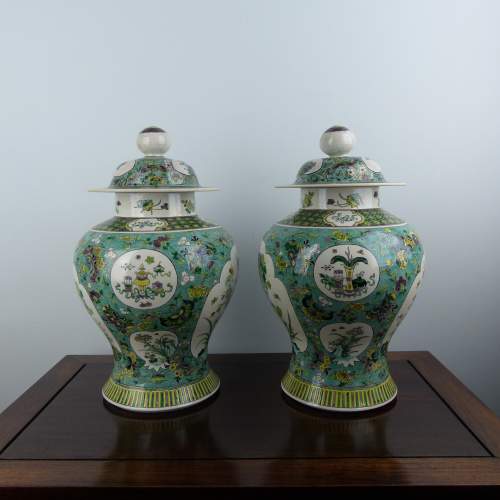 Superb Pair of 19th Century Chinese Biscuit Porcelain Vases image-2